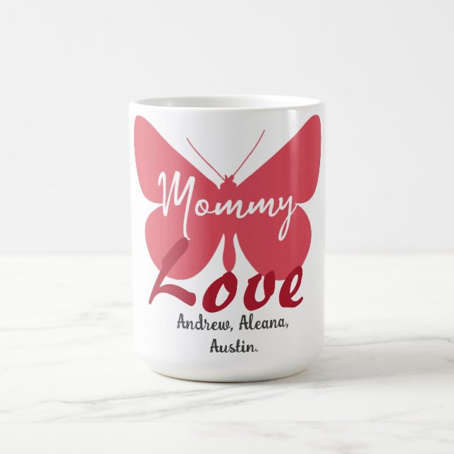 Caneca De Café Borboleta de mamães Nomes de Mãe Personalizados Pe (Centro)