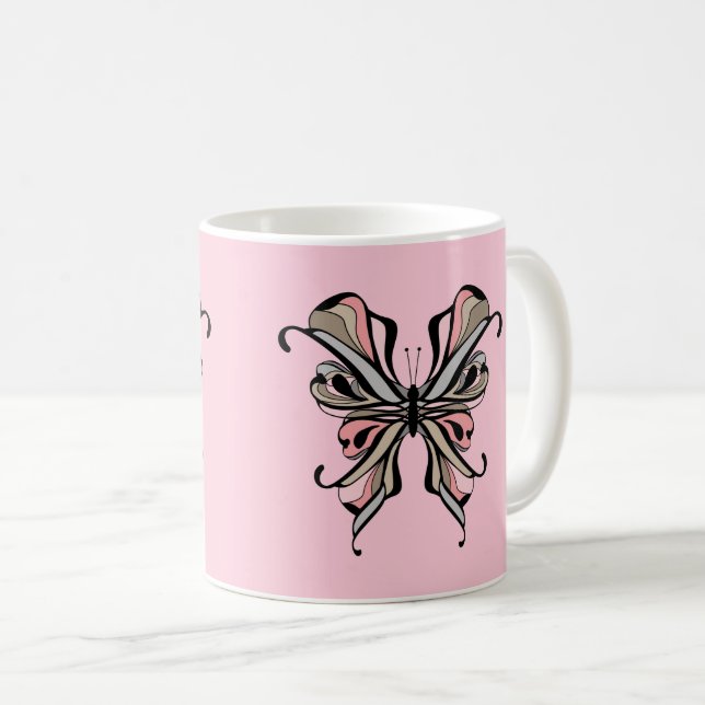 Caneca De Café Borboleta de renda (Frente Esquerda)