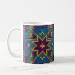 Caneca De Café Borboleta de Tricô & Mandala Floral Colorida