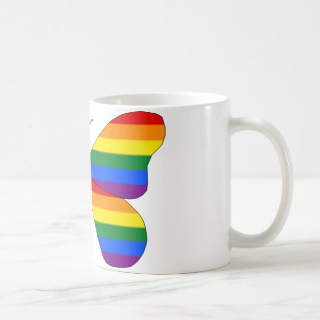 Caneca De Café Borboleta do orgulho gay (Direita)