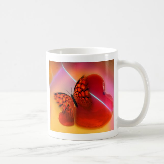 Caneca De Café Borboleta e Corações (Direita)