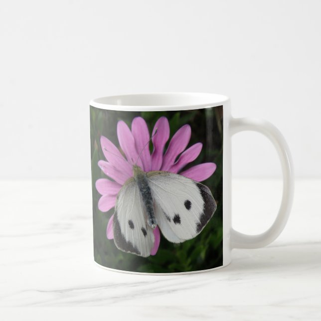 Caneca De Café Borboleta e Flor Rosa (Direita)