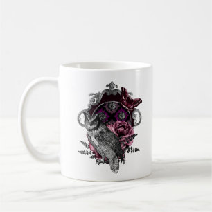Caneca De Café Borboleta E Flores De Coruja Escura - Gótica