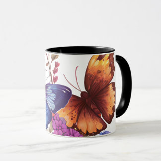 Caneca de Café Borboleta Elegante