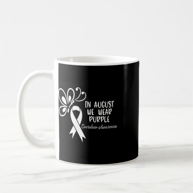 Caneca De Café Borboleta Em Agosto Nós Usamos Roxo Conscientizaçã (Esquerda)