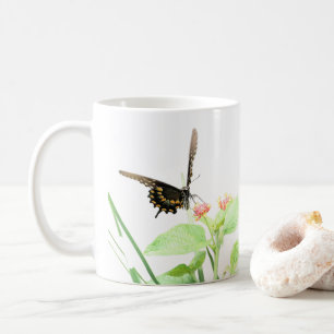 Caneca De Café Borboleta em Lantana, em Branco