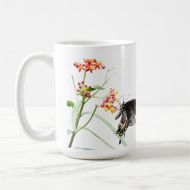 Caneca De Café Borboleta em Milkweed Blooms, em branco