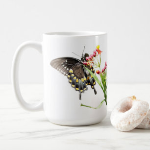 Caneca De Café Borboleta em Milkweed Blooms, em branco