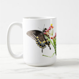 Caneca De Café Borboleta em Milkweed Blooms, em branco