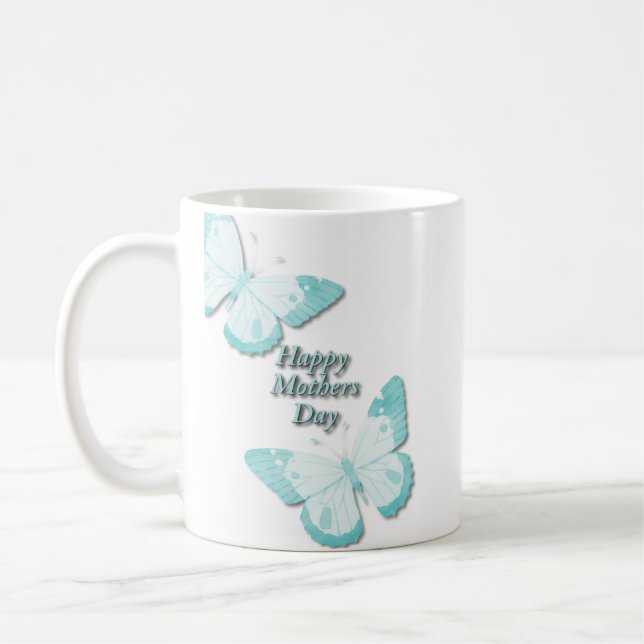 Caneca De Café Borboleta em Teal (Esquerda)