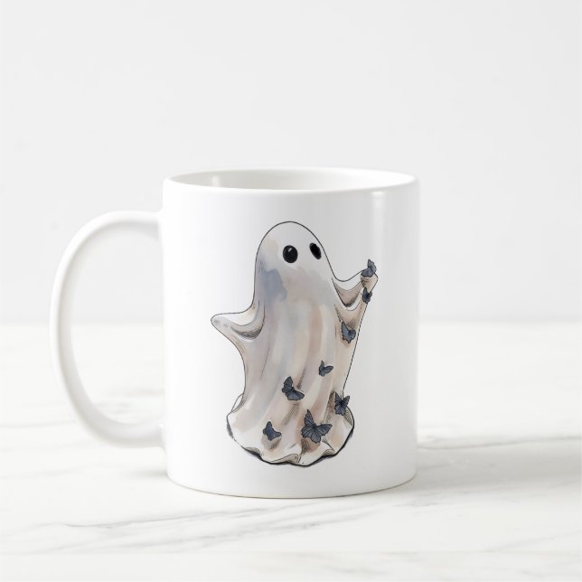 Caneca De Café Borboleta fantasma Halloween (Esquerda)