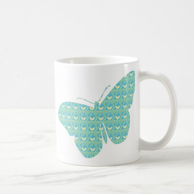 Caneca De Café Borboleta feminino bonito (Direita)