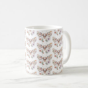 Caneca De Café Borboleta Floral Boho Wildflower
