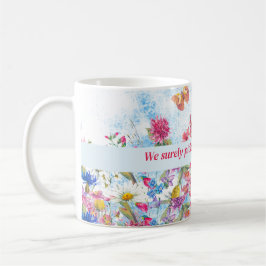 Caneca De Café Borboleta Floral de Verão Personalizada