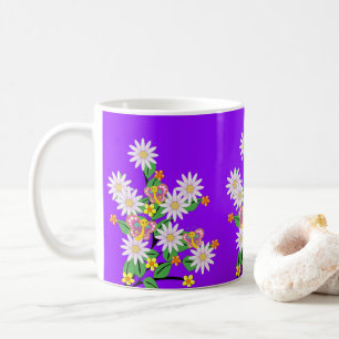 Caneca De Café Borboleta Floral Purple Mug