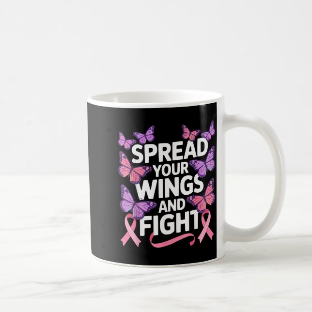 Caneca De Café borboleta inseto voador conscientização sobre cânc (Direita)
