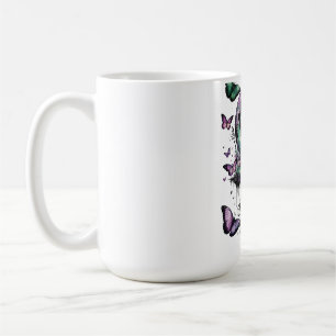 Caneca de Café Borboleta Inspiração Floral Fairy