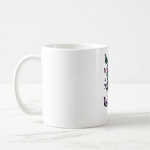 Caneca de Café Borboleta Inspiração Floral Fairy