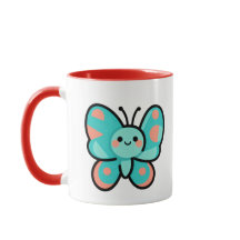 Caneca de Café Borboleta Kawaii Arte de Cozinha Es