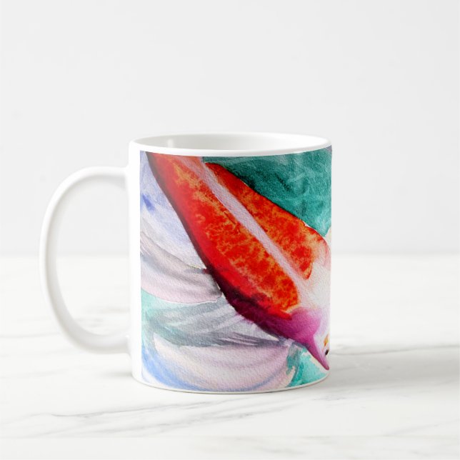 Caneca De Café Borboleta Koi aquarela Japonês Peixe Art (Esquerda)