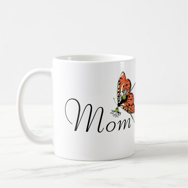 Caneca De Café Borboleta Laranja Leite Mãe (Esquerda)