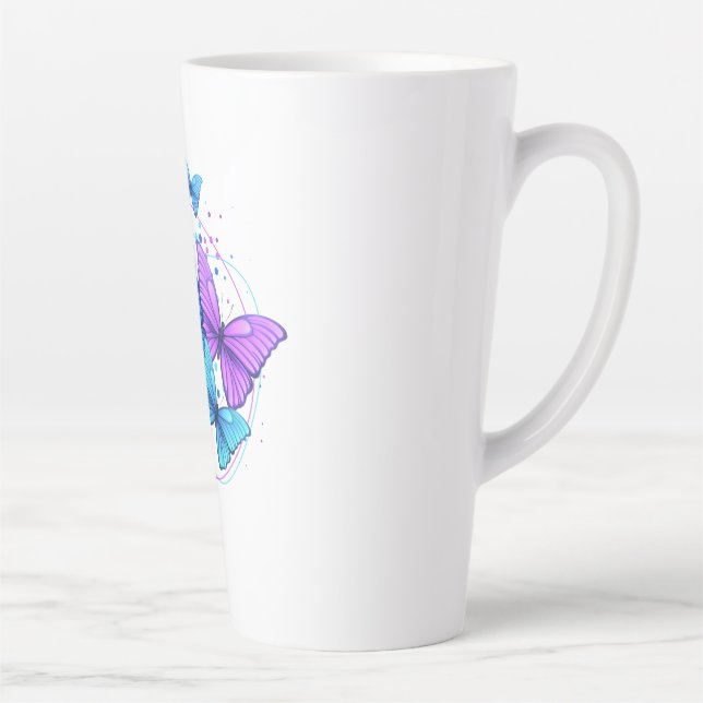 Caneca de Café Borboleta Latte para Amantes de Caf (Direita)