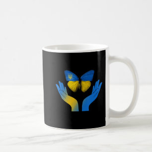 Caneca De Café Borboleta-Mão Ucrânia Bandeira Ucraniana Sente-Se