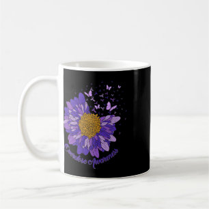 Caneca De Café Borboleta Margarida Fita Roxa Conscientização sobr