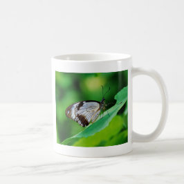Caneca De Café Borboleta Marrom Escuro e Cinza