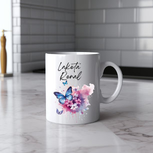 Caneca De Café Borboleta Mensageira Aquarela