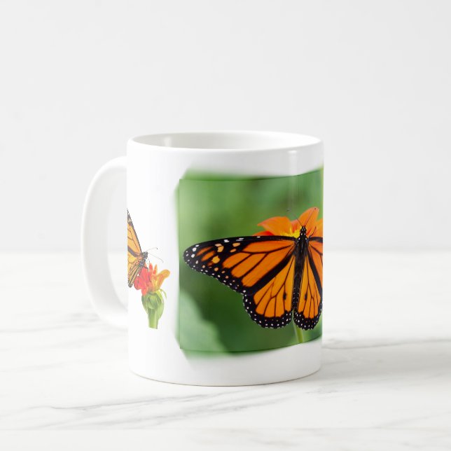 Caneca De Café Borboleta Monarca (Frente Esquerda)