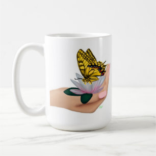 Caneca De Café Borboleta no Lotus Bloom