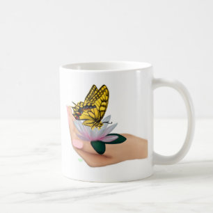 Caneca De Café Borboleta no Lotus Bloom