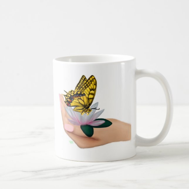 Caneca De Café Borboleta no Lotus Bloom (Direita)