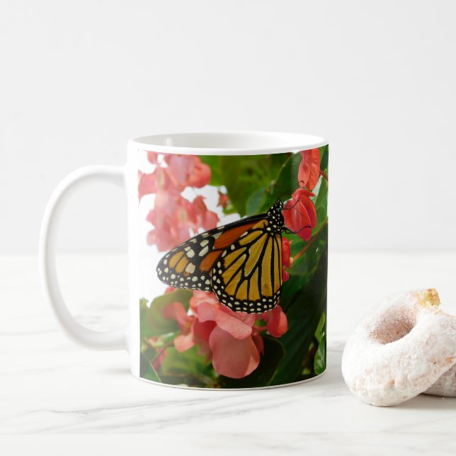 Caneca De Café Borboleta no Red Flowers Mug (Com Donut)