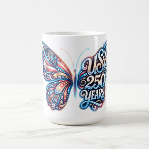 Caneca De Café Borboleta para o 250º aniversário dos EUA