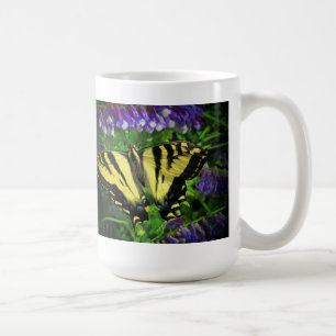 Caneca De Café Borboleta preta e amarela da listra do tigre