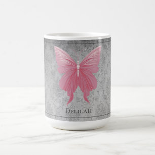 Caneca De Café Borboleta Rosa
