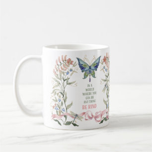 Caneca De Café Borboleta Rosa Brisa Borboleta Floral Aquarela Sej