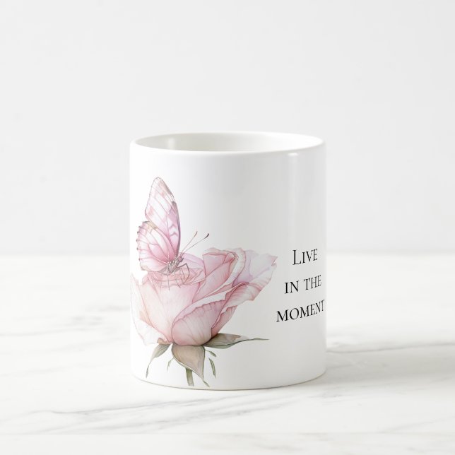 Caneca De Café Borboleta Rosa Rosa (Centro)