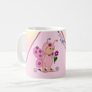 Caneca De Café Borboleta rosas personalizantes
