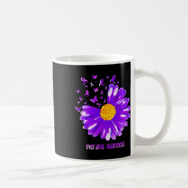 Caneca De Café Borboleta Roxo Fita Roxo Awarene Sobredosagem de G (Direita)