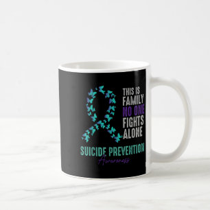 Caneca De Café Borboleta Roxo Teal de Conscientização da Prevençã