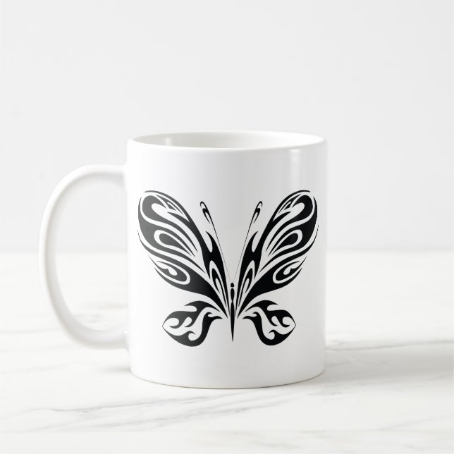 Caneca De Café Borboleta Tribal (Esquerda)