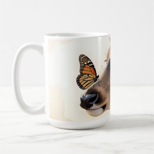 Caneca De Café Borboleta Veado Aquarela