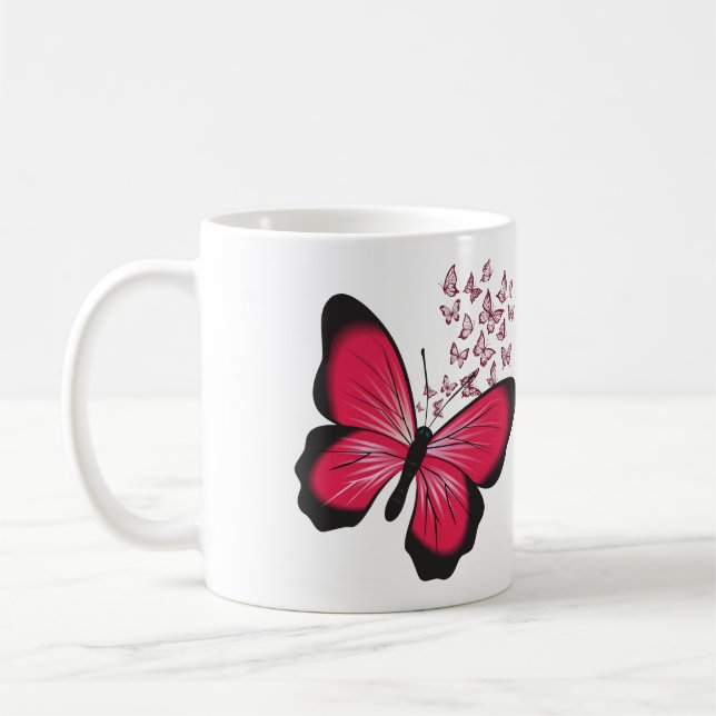 Caneca De Café borboleta vermelha (Esquerda)
