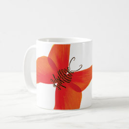 Caneca De Café Borboleta Vermelha Laranja com o seu nome
