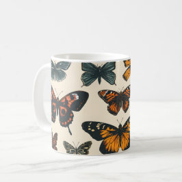 Caneca De Café Borboleta: Vintage