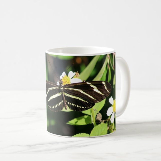 Caneca De Café Borboleta Zebra Longwing (Frente Esquerda)