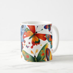 Caneca De Café Borboletas Arte